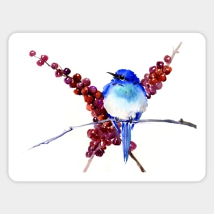 Mountains Bluebird and Berries Sticker